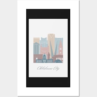 Oklahoma City, OK, United States, map skyline - 03 style Posters and Art